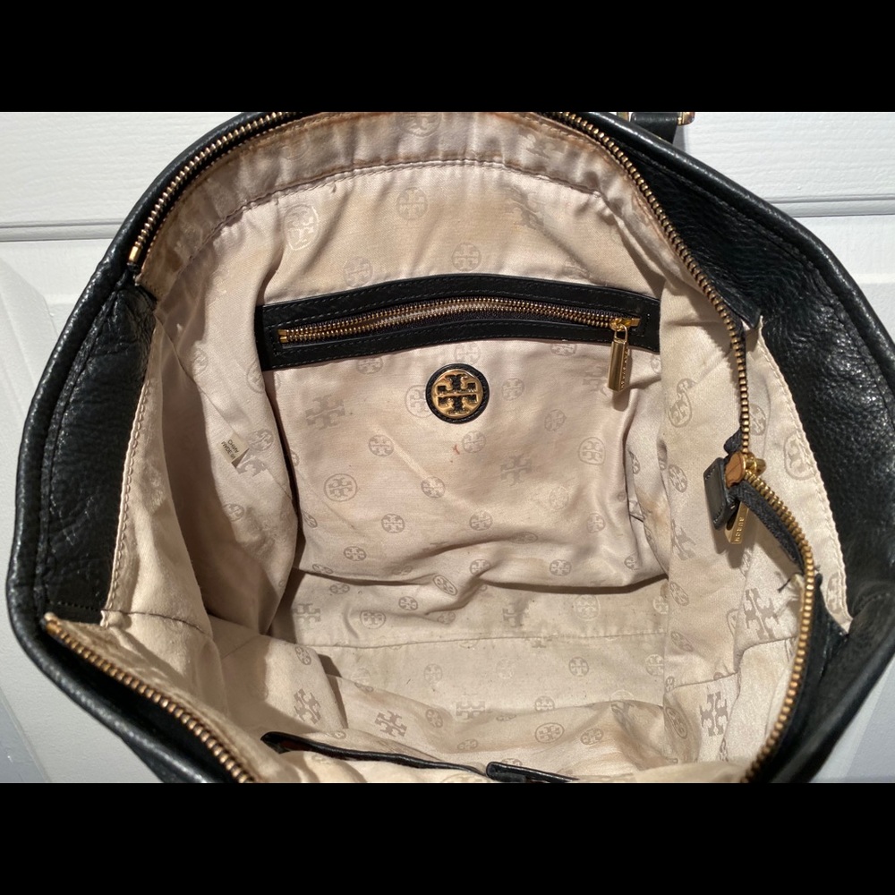 Tory Burch Black Pebbled Leather Tote - Picture 14 of 14